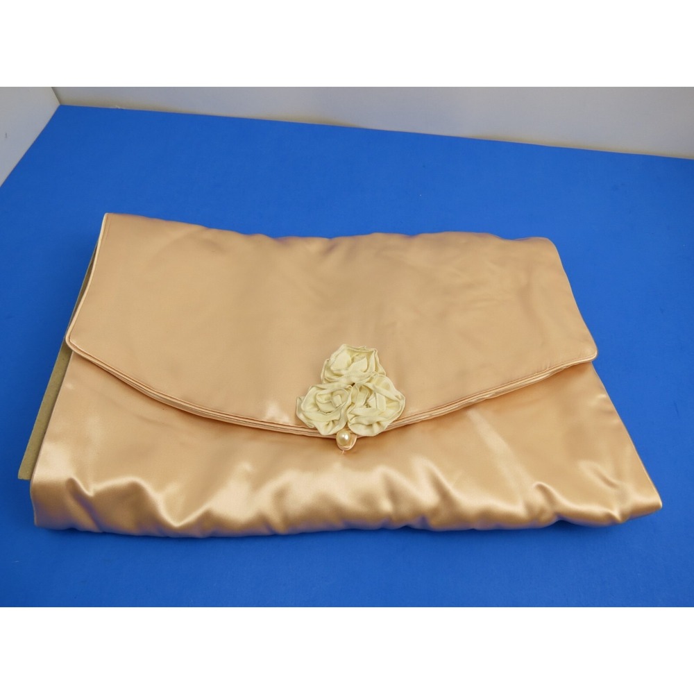 Markus & Coffman Jewelry Roll Folding Envelope Fabric Pouch Champagne Satin